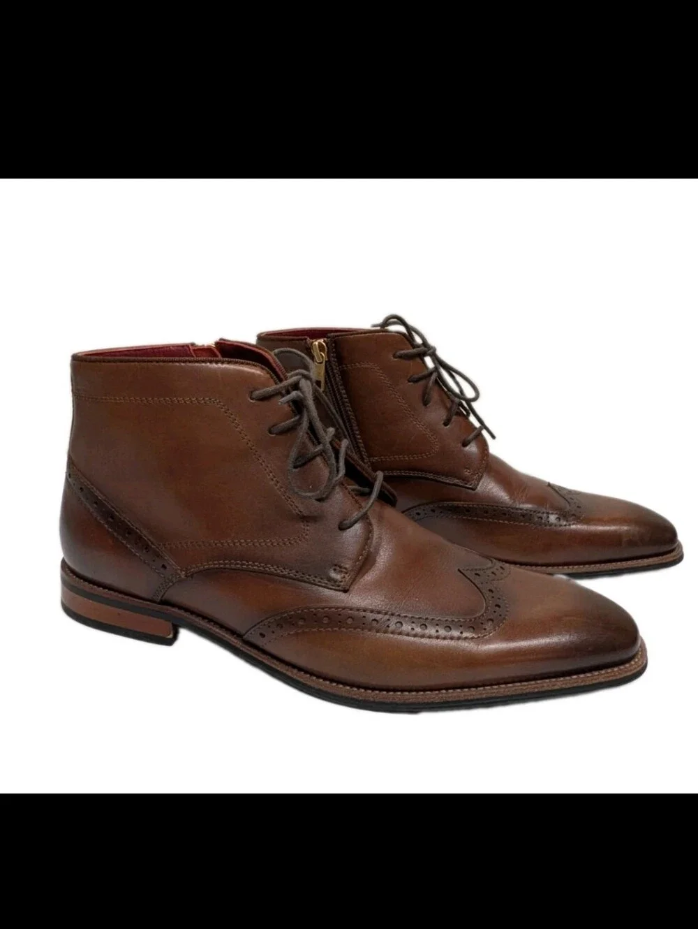 Ted Baker London Waldem Broque Chukka Ankle Boots 11 Brown Wing Tip
